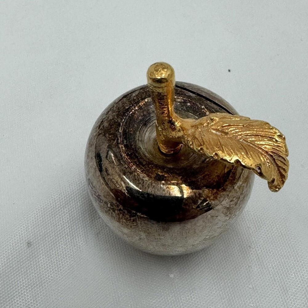 French Silver and Gold Plated Miniature Apple Place Card Holders 12 Vintage - Picture 3 of 8